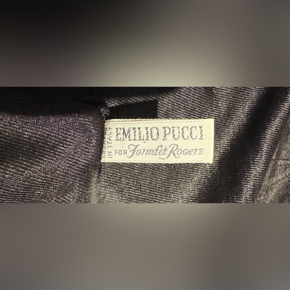 EMILIO PUCCI Black Lace Trimmed Negligee Set Nightgown Robe M - Picture 15 of 16